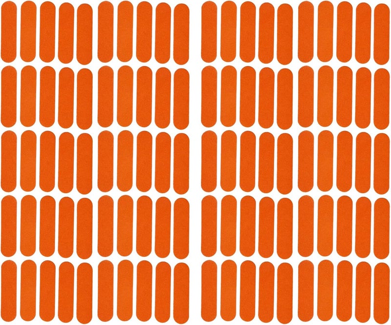 woobles 100 Pieces Waterproof Orange Nail Files, Reusable Sand Professional Nail File DIY Manicure Nail Files for Gel Nails - Image 1